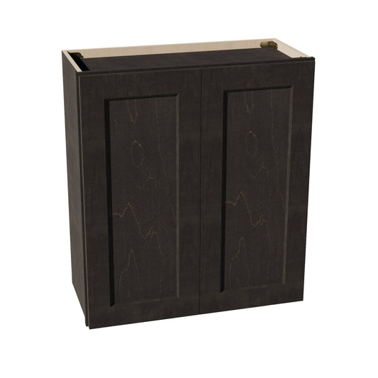 HG-W2730: Dark Gray Shaker 27"W x 30"H 2 Doors & 2 Shelves Standard Wall Cabinet