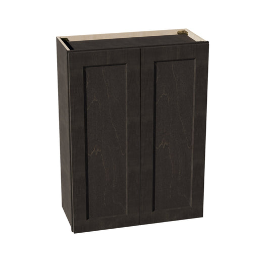 HG-W2736: Dark Gray Shaker 27"W x 36"H 2 Doors & 2 Shelves Standard Wall Cabinet