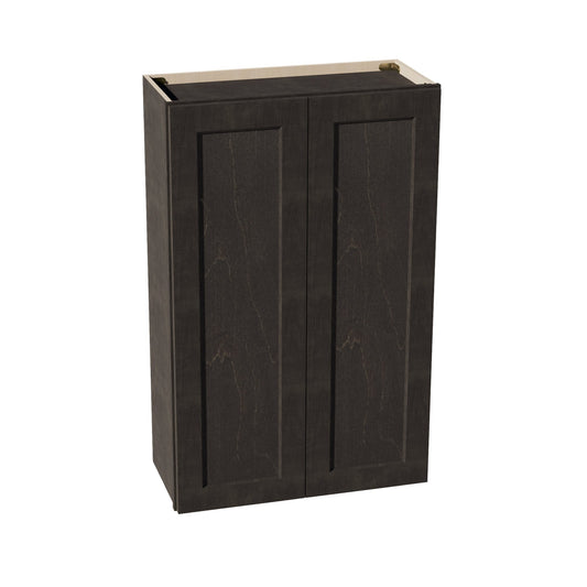 HG-W2742: Dark Gray Shaker 27"W x 42"H 2 Doors & 3 Shelves Standard Wall Cabinet