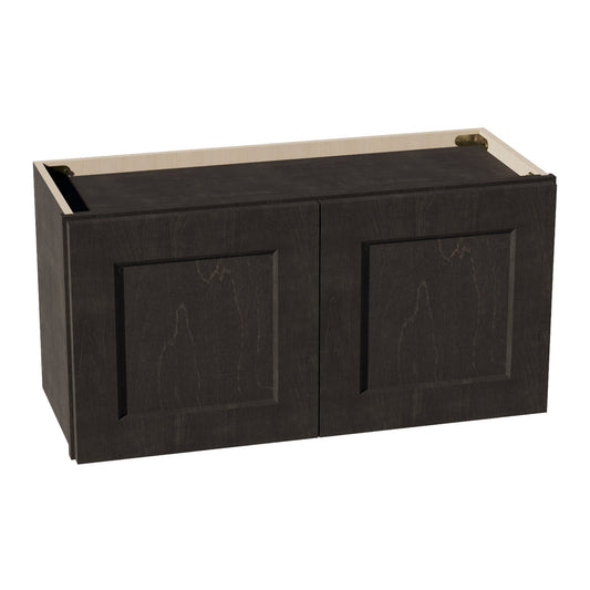 HG-W3015: Dark Gray Shaker 30"W x 15"H 2 Doors Standard Wall Bridge Cabinet