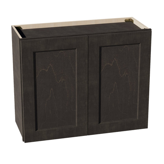 HG-W3024: Dark Gray Shaker 30"W x 24"H 2 Doors Standard Wall Bridge Cabinet