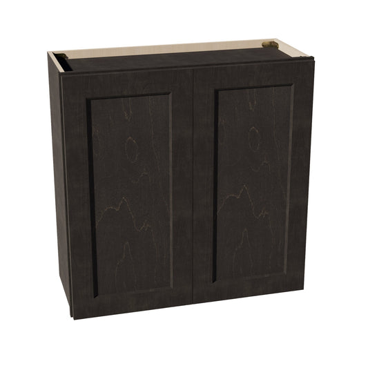 HG-W3030: Dark Gray Shaker 30"W x 30"H 2 Doors & 2 Shelves Standard Wall Cabinet