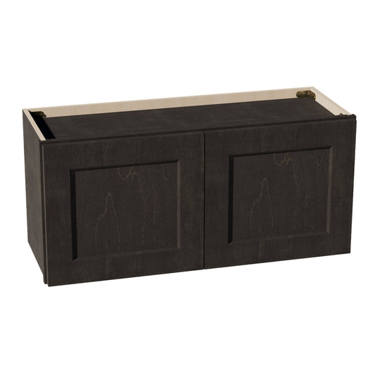 HG-W3315: Dark Gray Shaker 33"W x 15"H 2 Doors Standard Wall Bridge Cabinet