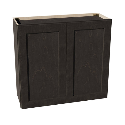 HG-W3330: Dark Gray Shaker 33"W x 30"H 2 Doors & 2 Shelves Standard Wall Cabinet