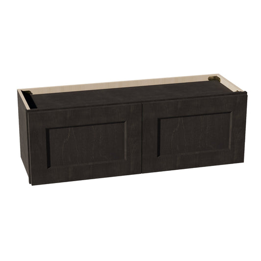 HG-W3612: Dark Gray Shaker 36"W x 12"H 2 Doors Standard Wall Bridge Cabinet
