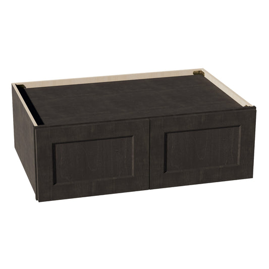 HG-W361224: Dark Gray Shaker 36"W x 12"H x 24"D 2 Doors Standard Bridge Wall Cabinet