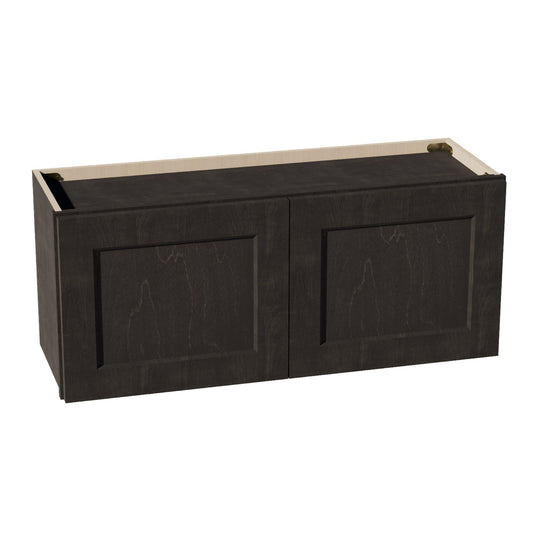 HG-W3615: Dark Gray Shaker 36"W x 15"H 2 Doors Standard Wall Bridge Cabinet