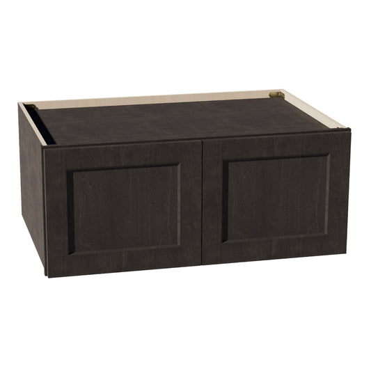 HG-W361524: Dark Gray Shaker 36"W x 15"H x 24"D 2 Doors Standard Bridge Wall Cabinet