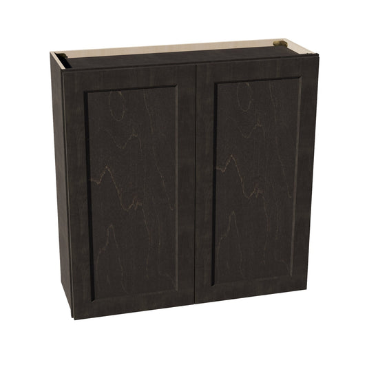 HG-W3636: Dark Gray Shaker 36"W x 36"H 2 Doors & 2 Shelves Standard Wall Cabinet