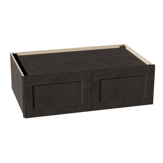 HG-W391224: Dark Gray Shaker 39"W x 12"H x 24"D 2 Doors Standard Bridge Wall Cabinet