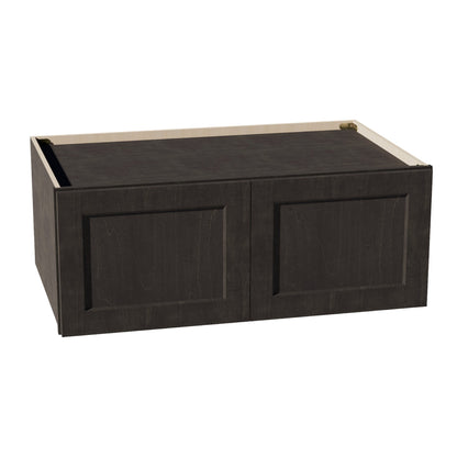 HG-W391524: Dark Gray Shaker 39"W x 15"H x 24"D 2 Doors Standard Bridge Wall Cabinet