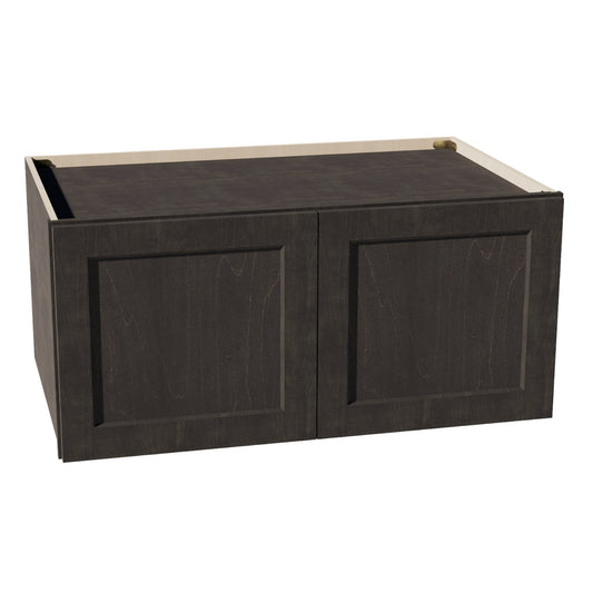 HG-W391824: Dark Gray Shaker 39"W x 18"H x 24"D 2 Doors Standard Bridge Wall Cabinet