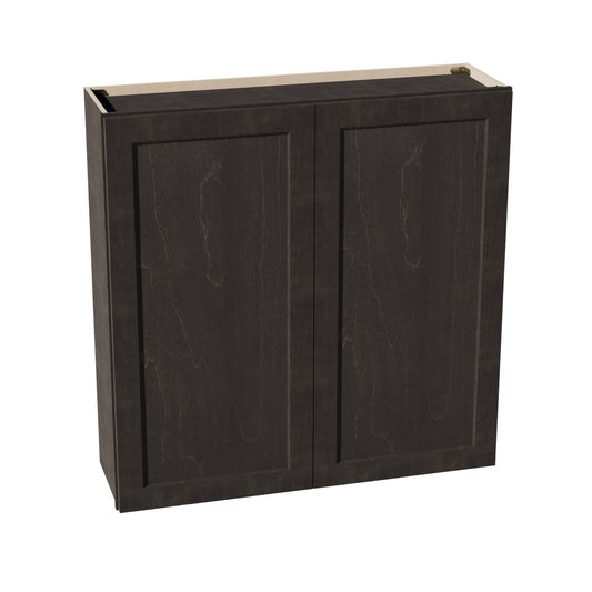HG-W4242: Dark Gray Shaker 42"W x 42"H 2 Doors & 3 Shelves Standard Wall Cabinet