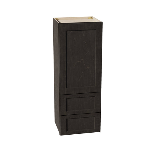 HG-WD1848: Dark Gray Shaker 18"W x 48"H 1 Door & 2 Drawers Special Wall Cabinet