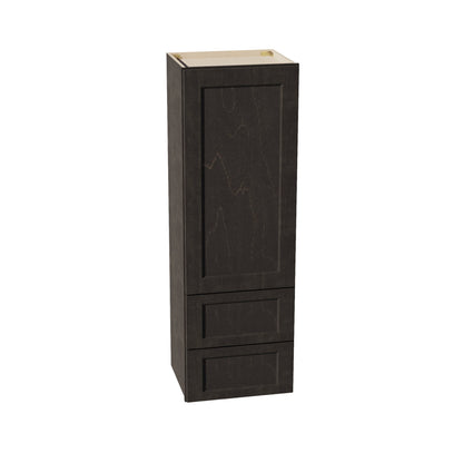 HG-WD1854: Dark Gray Shaker 18"W x 54"H 1 Door & 2 Drawers Special Wall Cabinet