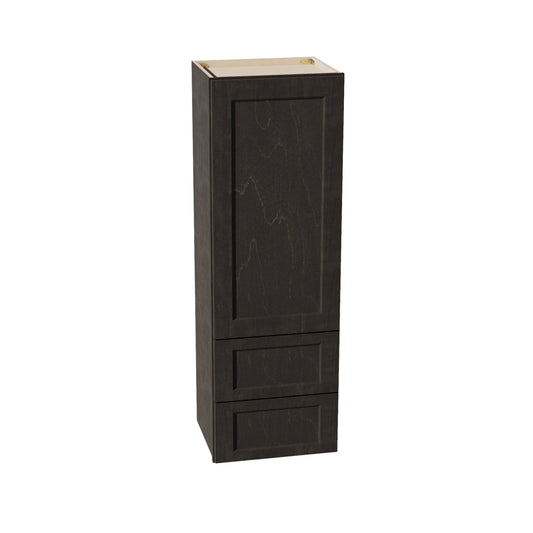 HG-WD1854: Dark Gray Shaker 18"W x 54"H 1 Door & 2 Drawers Special Wall Cabinet