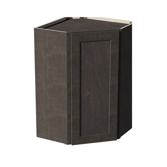 HG-WDC2436: Dark Gray Shaker 24"W x 36"H 1 Door & 2 Shelves Diagonal Wall Corner Cabinet