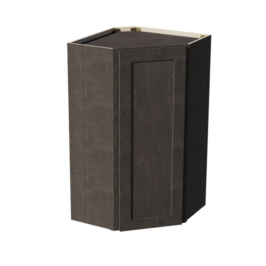HG-WDC2442: Dark Gray Shaker 24"W x 42"H 1 Door & 2 Shelves Diagonal Wall Corner Cabinet