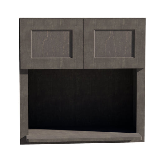 HG-WM3030: Dark Gray Shaker 30"W x 30"H 2 Doors Wall Built-in Microwave Cabinets