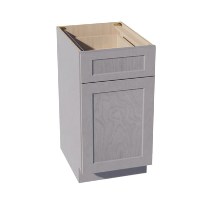 HLG-B18: Light Gray Shaker 18" 1 Drawer 1 Door Standard Base Cabinet