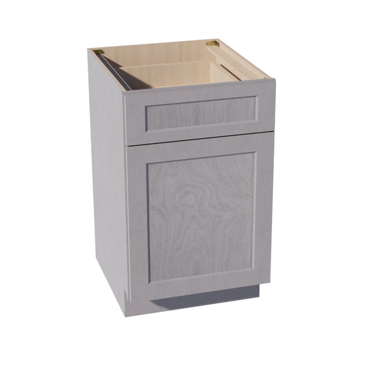 HLG-B21: Light Gray Shaker 21" 1 Drawer 1 Door Standard Base Cabinet