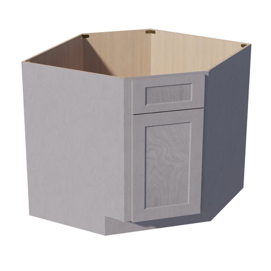 HLG-DSB36: Light Gray Shaker 36" 1 Door 1 False Drawer Corner Sink Base Cabinets