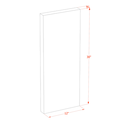 HLG-FLS30: Light Gray Shaker 30"W x 2"H x 12"D Flat Shelf