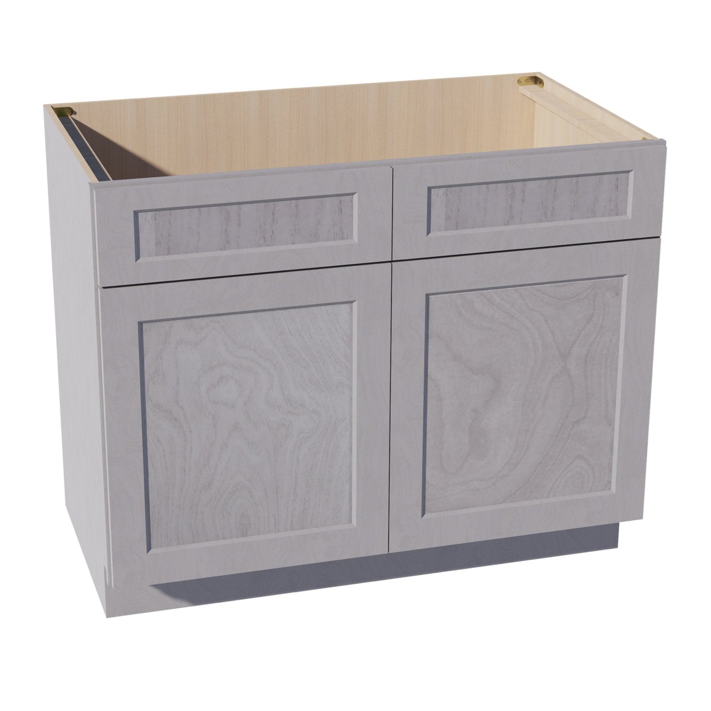 HLG-SB42: Light Gray Shaker 42" 2 Doors 2 False Drawers Sink Base Cabinet