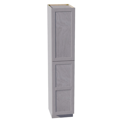 HLG-TP1890: Light Gray Shaker 18"W x 90"H x 24"D 2 Doors & 5 Shelves Tall Shelf Pantry Cabinets