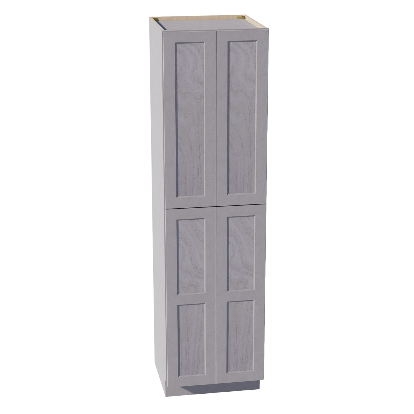 HLG-TP2490: Light Gray Shaker 24"W x 90"H x 24"D 4 Door & 5 Shelves Tall Shelf Pantry Cabinets