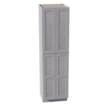 HLG-TP2490: Light Gray Shaker 24"W x 90"H x 24"D 4 Door & 5 Shelves Tall Shelf Pantry Cabinets