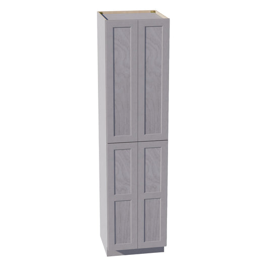 HLG-TP2496: Light Gray Shaker 24"W x 96"H x 24"D 4 Door & 6 Shelves Tall Shelf Pantry Cabinets