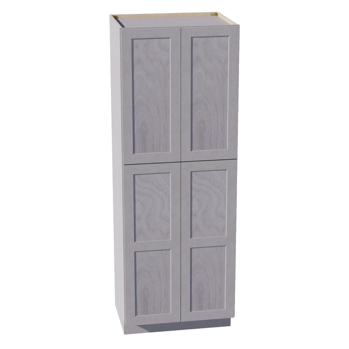 HLG-TP3084: Light Gray Shaker 30"W x 84"H x 24"D 4 Door & 5 Shelves Tall Shelf Pantry Cabinets