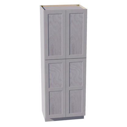 HLG-TP3084: Light Gray Shaker 30"W x 84"H x 24"D 4 Door & 5 Shelves Tall Shelf Pantry Cabinets