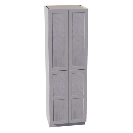 HLG-TP3096: Light Gray Shaker 30"W x 96"H x 24"D 2 Doors & 6 Shelves Tall Shelf Pantry Cabinets