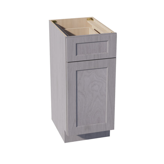 HLG-VB1521: Light Gray Shaker 15"W x 34-1/2"H x 21"D 1 Door & 1 Drawer Single Door Vanity Base Cabinets