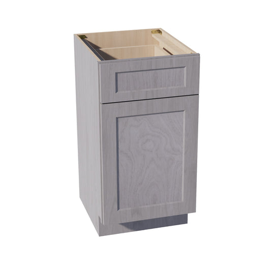 HLG-VB1821: Light Gray Shaker 18"W x 34-1/2"H x 21"D 1 Door & 1 Drawer Single Door Vanity Base Cabinets