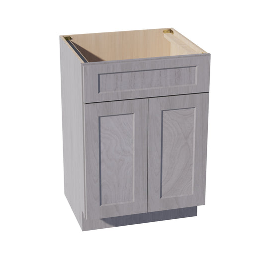 HLG-VSB2421: Light Gray Shaker 24"W x 34-1/2"H x 21"D 2 Doors & 1 False Drawer Vanity Sink Base Cabinets