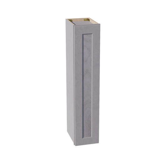 HLG-W0942: Light Gray Shaker 09"W x 42"H 1 Door & 3 Shelves Standard Wall Cabinet