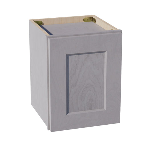 HLG-W1215: Light Gray Shaker 12"W x 15"H 1 Door Standard Wall Bridge Cabinet