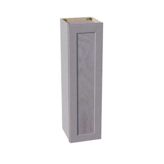 HLG-W1242: Light Gray Shaker 12"W x 42"H 1 Door & 3 Shelves Standard Wall Cabinet