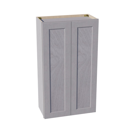 HLG-W2442: Light Gray Shaker 24"W x 42"H 2 Doors & 3 Shelves Standard Wall Cabinet