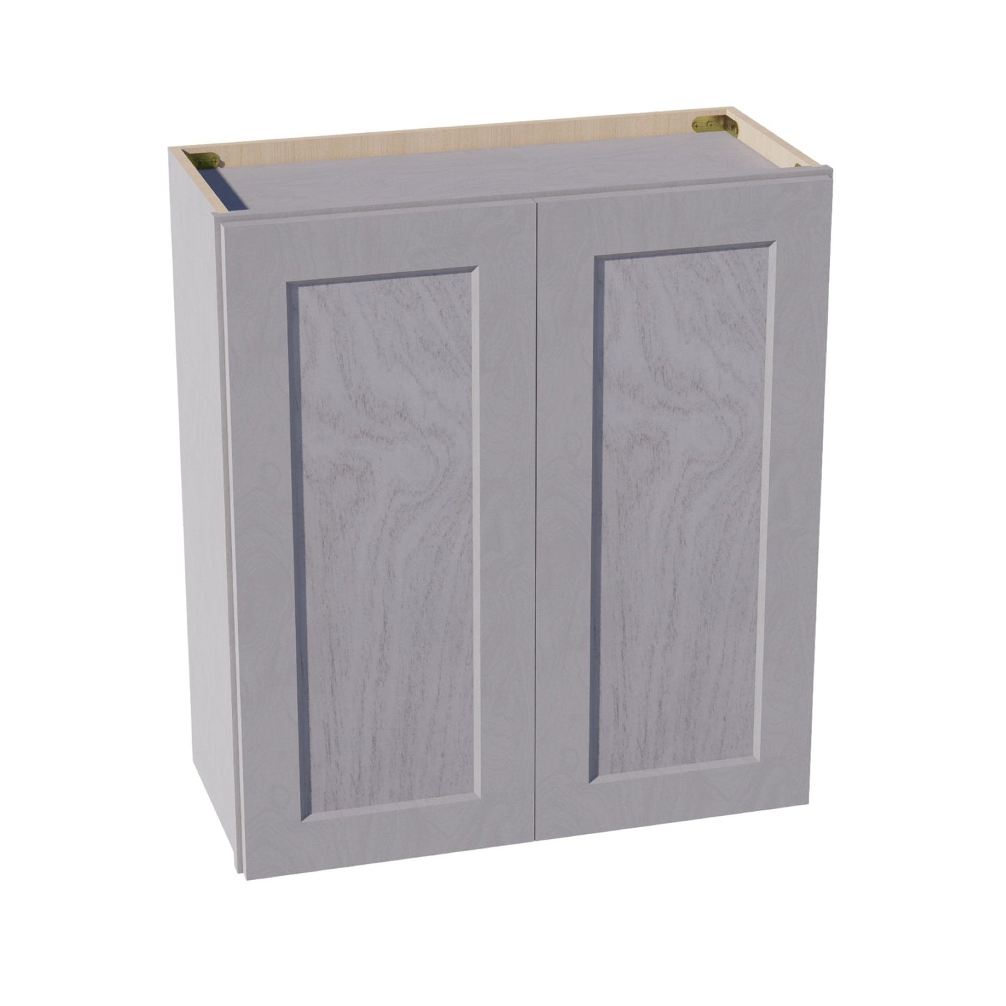 HLG-W2730: Light Gray Shaker 27"W x 30"H 2 Doors & 2 Shelves Standard Wall Cabinet