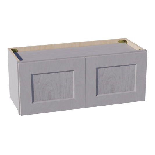 HLG-W3012: Light Gray Shaker 30"W x 12"H 2 Doors Standard Wall Bridge Cabinet