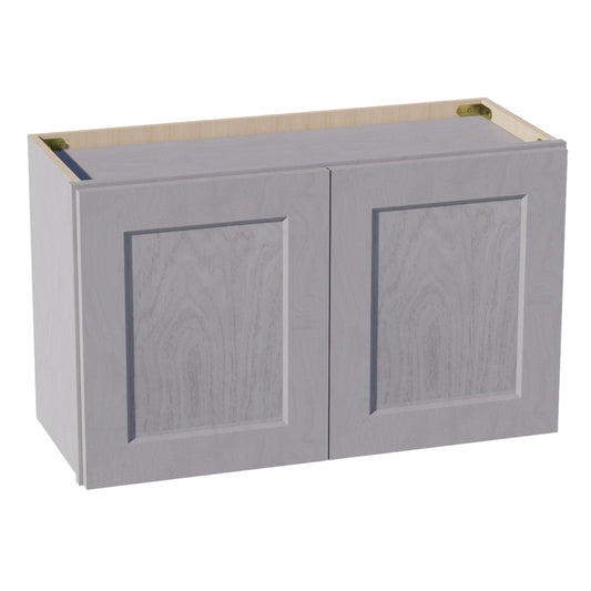 HLG-W3018: Light Gray Shaker 30"W x 18"H 2 Doors Standard Wall Bridge Cabinet