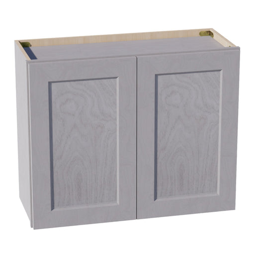 HLG-W3024: Light Gray Shaker 30"W x 24"H 2 Doors Standard Wall Bridge Cabinet