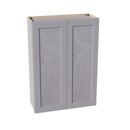 HLG-W3042: Light Gray Shaker 30"W x 42"H 2 Doors & 3 Shelves Standard Wall Cabinet