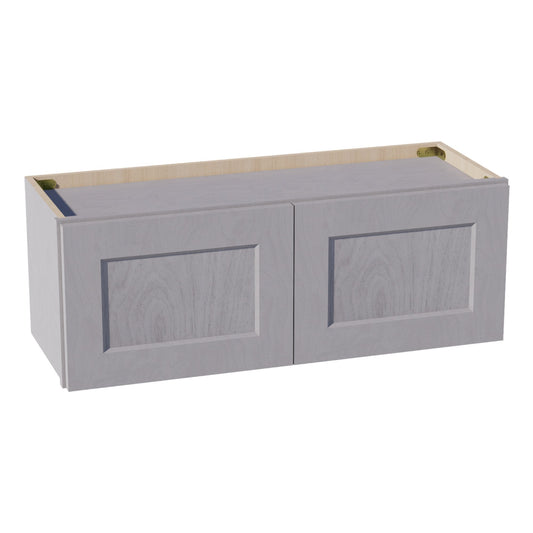 HLG-W3312: Light Gray Shaker 33"W x 12"H 2 Doors Standard Wall Bridge Cabinet