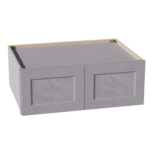 HLG-W331224: Light Gray Shaker 33"W x 12"H x 24"D 2 Doors Standard Bridge Wall Cabinet