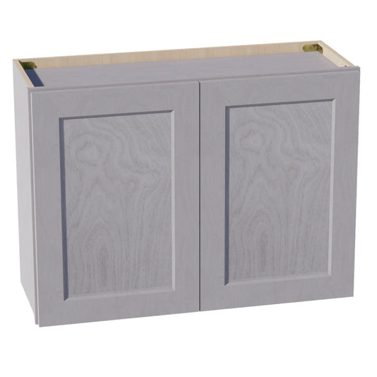 HLG-W3324: Light Gray Shaker 33"W x 24"H 2 Doors Standard Wall Bridge Cabinet